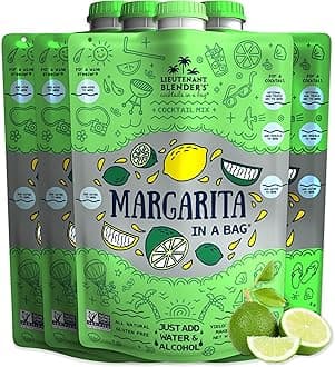 Lt. Blender's Margarita in a Bag - Margarita Mix - Each Bag Makes 1/2 Gallon of Frozen Margaritas – Non-GMO Cocktail Mix - No Blender Needed – Add Liquor, Wine or as a Mocktail (Pack of 4)