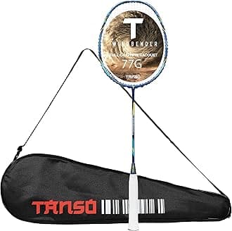 Windbender Full Graphite Ultra Light Weight Carbon Fibre Strung Badminton Racket (32 Lbs Tension, 680 mm Long, 77 Grams, Strung with Premium Strings and Full Racquet Cover)
