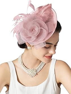 Flower Sinamay Tea Party Fascinators for Women, Kentucky Derby Hats for Church, Cocktail, Wedding, Fancy Dress Party