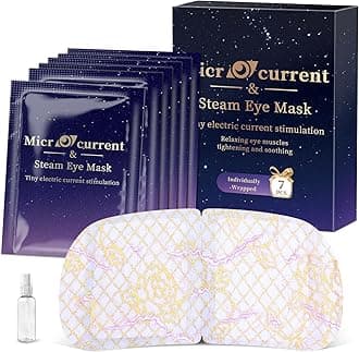 ZHENYEMEI Microcurrent Steam Eye Mask, Self Heated Warm Compress For Fast Relief 7Pcs