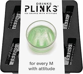 DRINKSPLINKS Letter M Personalized Ice Cubes Mold With Initials. Custom Ice Cube Trays are Thoughtful Customized Gifts, Fun Cocktail Accessories, Monogram Whiskey and Bourbon Gifts for Men and Women