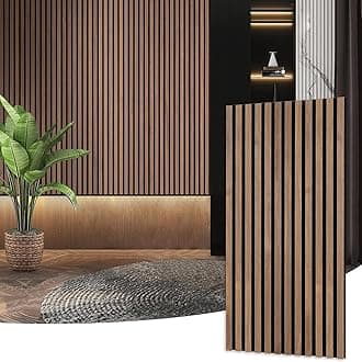 47 Inch Wood Wall Panels for Interior Wall Decor Noise Reduction,Fluted 3D Wood Slat Panel Use for Soundproof Paneling,Living Room,Bedroom,Office,Store,Walnut