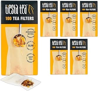 Loose Leaf Filters for Brewing, Disposable Infuser for Hot & Iced Drinks, Easy-Fill Steeper, Unbleached Paper, Single-Cup Infuser for Loose Leaves, 100 Empty Bags (6 pack)