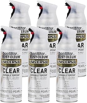 Rust-Oleum 302155-6PK Universal All Surface Clear Topcoat Spray, 11 oz, Frosted Pearl Clear, 6 Pack