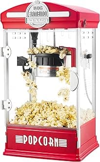 Popcorn Machine - Big Bambino Old Fashioned Popcorn Maker With 4-Ounce Kettle, Measuring Cups, Scoop, and Serving Cups by Great Northern Popcorn (Red)