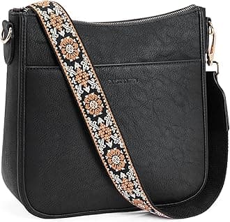 BOSTANTEN Crossbody Bags for Women Trendy Vegan Leather Hobo Purses Shoulder Handbags Wide Shoulder Strap