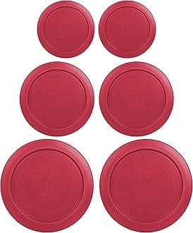 Replacement Lids for Pyrex Containers Round Glass Food Plastic (2) 2-Cup (2) 4-Cup (2) 7-Cup (Red)