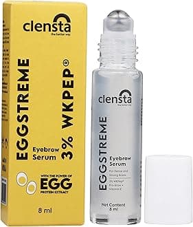 Clensta Eggstreme Eyebrow Growth Serum Roll on For Enhancer Thick Eyebrows With Egg Protein, Vitamin E, and Almond Oil for Women, Sulphate & Paraben Free 8 ml
