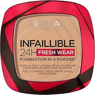 L'Oreal Paris Infallible 24H Fresh Wear Foundation in a Powder, 140 Golden Beige, 9g, Waterproof, sweatproof & transferproof formulation, 24H long-lasting, unshakable foundation