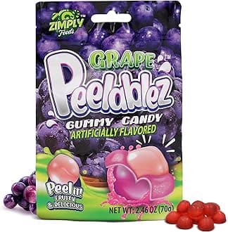 Peelable Grape Gummies Pack of 3 - Resealable 2.46 Oz Each, 4D Gummies, Grape Peeling Candy, Peelable Gummies Layered for Delicious Fruity Snack - Peelable Candy