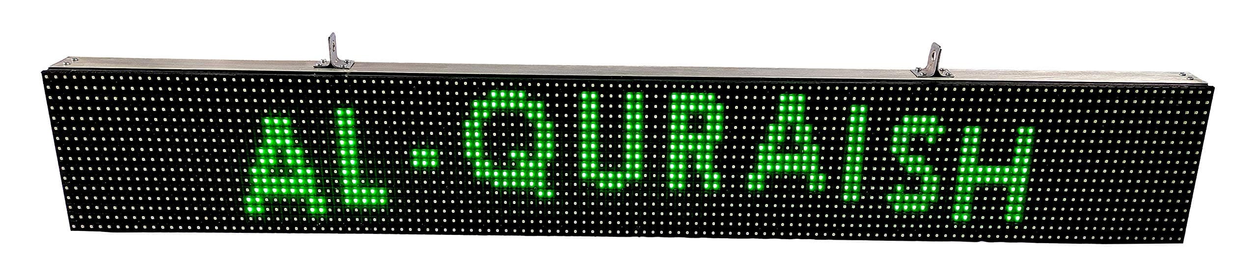 AL-QURAISH P10 Led Running/Scrolling Programable Text Message Display Board WI-FI (GREEN, 7 INCH. × 49 INCH. BOTH SIDE)