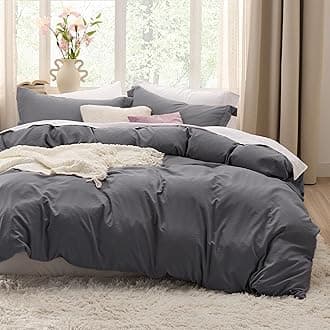 Bedsure Dark Grey Duvet Cover Full Size - Soft Prewashed Full Duvet Cover Set, 3 Pieces, 1 Duvet Cover 80x90 Inches with Zipper Closure and 2 Pillow Shams, Comforter Not Included