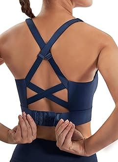 Ewedoos High Support Sports Bras for Women Adjustbale Supportive High Impact Sports Bra Push Up Workout Running Bras