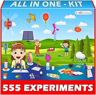 Kit4Curious 555 Experiments Diy Science Exploration Stem Activity Learning Toy Kit For Boys Girls Ages 6-16 Yrs Birthday Gift Set