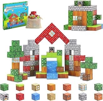 Magnetic Blocks Toys for Boys & Girls Age 6 7 8 9 10, Stacking Building Toys for Toddlers Fidget Cubes Sensory Toy for Kids