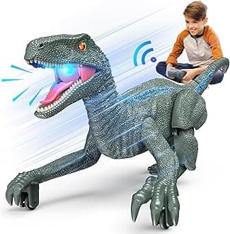Remote Control Dinosaur, Realistic Dinosaur Toys for Kids, 2.4GHZ, Walking,Rechargeable, 3D Eyes, 3 Sound Effects, Demo Function, Jurassic Toys for Christmas, Kids 3-5 3+