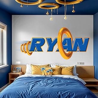 Speedy Adventure Custom Name Wall Decal - Personalized Wall Stickers with Lightning Effects for Boys Room Decor - Energetic Bedroom Decor - Peel and Stick Name Decal for Kids Rooms