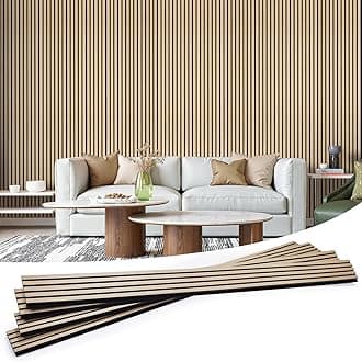 Wood Slat Wall Panels 4 Pack 94.5" x 7.9", Acoustic Wooden Panel for Wall, Soundproof 3D Fluted Panels for Interior Wall Decor, Living Room, Bedroom - Oak (Cover Approx.21 sq.ft)