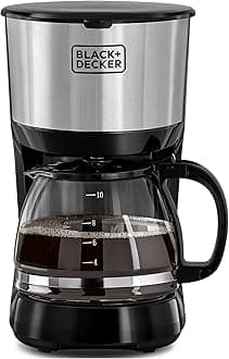 750W 10 Cup Coffee Maker/Coffee Machine With Glass Carafe For Drip Coffee, Silver/Black - Dcm750S-B5, 2 Years Warranty
