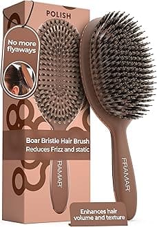 Soft Boar Bristle Hair Brush - Boars Hair Brush For Women, Brush For Fine Hair, HairBrush for Women, HairBrush Boar Bristles – Chocolate