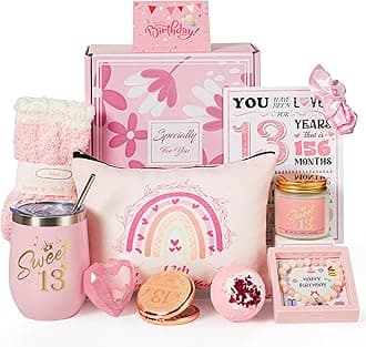 13th Birthday Gifts for Girls,Happy 13th Pamper Gift Basket Ideas for Daughter, Cute Unique Sweet 13 Year Old Birthday Hampers Presents for Her,Best Friend Niece,Granddaughter, Sister, Friend, Teens