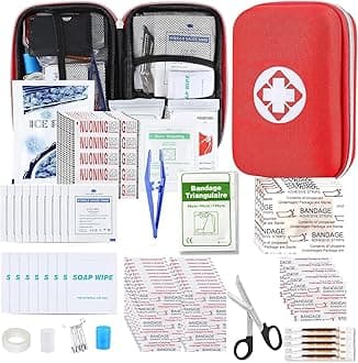 276PCS First Aid Kit Home Car Camping Hiking Emergency Supplies Small Compact Lovely Bag for School Outdoor, Basic Outdoor Essentials Survival Kit for Travel AMORNING