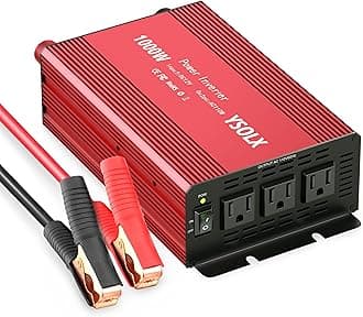 Power Inverter 12v to 110v, Dc to Ac Converter with 3 AC Outlets, 1000W Modified Sine Wave Inverter for Car/RV/Home