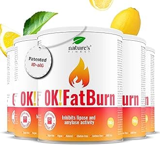 Nature's Finest by Nutrisslim OK!Fatburn: Carb Blocker for Men & Women, Gluten Free Weight Loss Supplement - L Carnitine, ID-alG, L-Tyrosine & Vitamin C for Fat Burning (5)