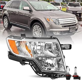 JSBOYAT Headlights Assembly w/Bulbs for 2007 2008 2009 2010 Ford Edge [Halogen Type] OEM Headlamp Replacement FO2503228 (Right Passenger Side)