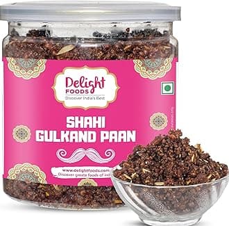 Delight Foods Gulkand Meetha Paan Mukhwas | Mouth Freshener, Digestive, After-Meal Snack | Without Supari Sweet Paan Mix | Traditional Indian Mukhwas Packed Jar (300g)