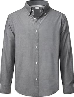 Boy's Long Sleeve Oxford Dress Shirts Solid Casual Button Down Collar Shirt Kids Formal Uniform Tops