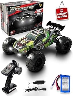 1:16 All Terrain Supersonic Rc Car, 45 Kph High Speed Remote Control Car with 2.4 Ghz Control, Electric Vehicle Off-Road Truck, 4X4 Wheel Drive Trucks Rechargeable Batteries,Green