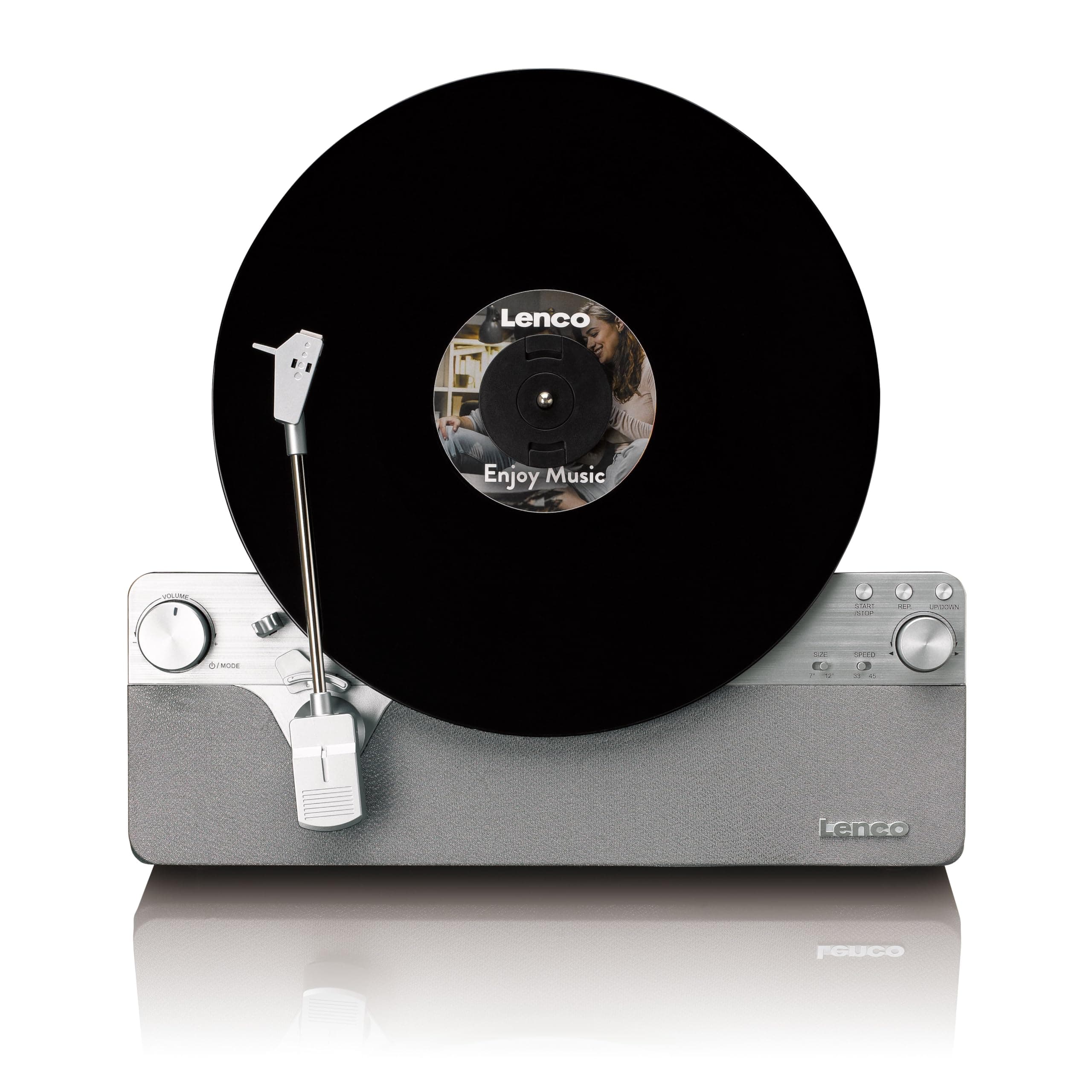 Lenco LSA-071SI - Fully Automatic Vertical Turntable with Built-in Speakers and Bluetooth® - Silver
