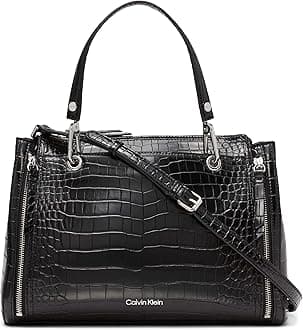 Calvin Klein Reyna Novelty Satchel, Caramel Combo, One Size