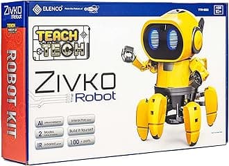 - Elenco Teach Tech “Zivko The Robot”, Interactive A/I Capable Robot with Infrared Sensor, STEM Learning Toys for Kids 10+, includes Assembly Parts