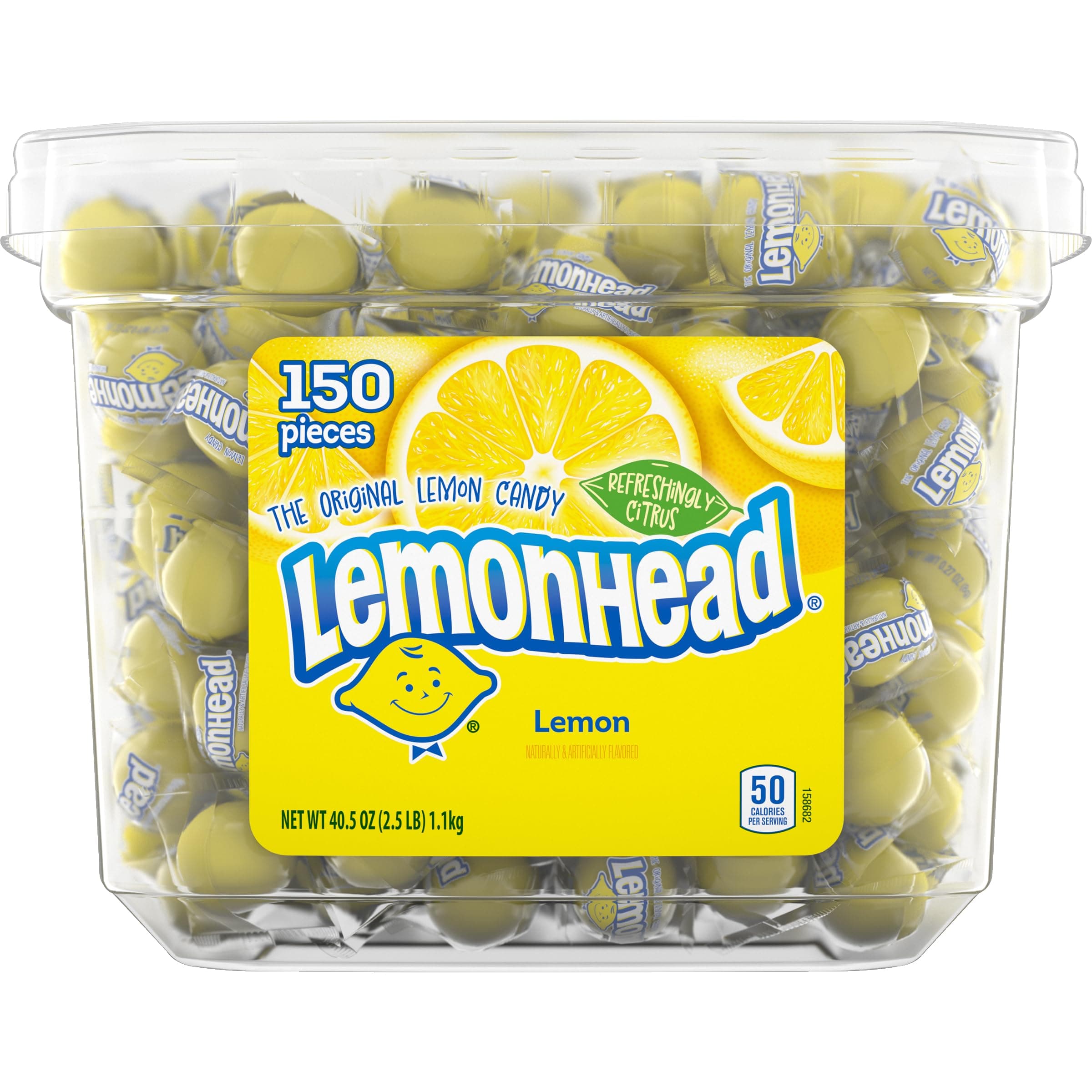 Hard Lemon Candy, Individually Wrapped Candy (150 Count) , 40.5 Ounce