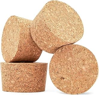 Size 34 Tapered Bottle Cork Stoppers (Natural Color, 4 Pack)