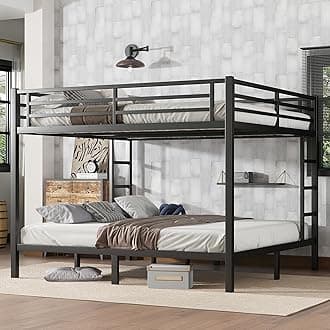 Bellemave Bunk Bed California King Over California King, Heavy Duty Metal Bunk Bed Frame, King bunk Bed for Adults, Adult bunk beds Heavy Duty, Black