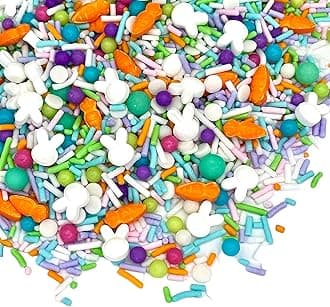 Manvscakes Sprinkles- Edible Cake and Cupcake Sprinkles with Assorted Shapes and Sizes for Parties, Metallic Sprinkle Mix for Cookies, Ice Cream, Cake and Cupcake Decorating, 4 oz (Pastel Easter)