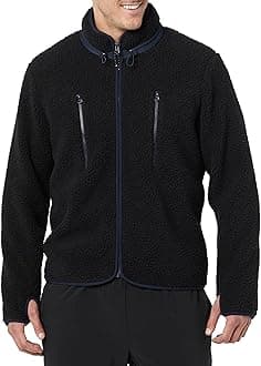 Amazon EssentialsMen's Teddy Fleece Full-Zip Mock Neck Jacket with Chest PocketsOEKO-TEX STANDARD 100