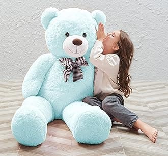 Giant Teddy Bear Stuffed Animals Big Teddy Bear Plush, Soft Large Bear Gifts for Girls Girlfriend on Valentine Christmas Birthday, 47 Inches, Blue