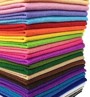 flic-flac 28pcs Large 17.8 x 17.8 inches (45cmx45cm) Acrylic Felt Soft Nonwoven Fabric DIY Craft Work Patchwork Sewing Mixed Color 1.4mm Thick