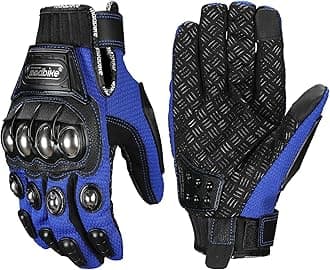 ILM, Motorbike Glove, Knuckle Guard, For Summer/Winter, Men's, Women's, blue
