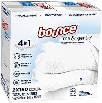 Free & Gentle Unscented Dryer Sheets, 320 ct.(Bulk Discount Available)