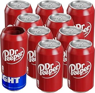 BeerSkin Skywin Silicone Can Covers that Look Like Soda - 10 Pack 12 oz (355ml), Reusable & Durable Soda Can Cover, Fun Kozies for Cans for Camping, Parties, Outdoor, Beach Accessories (Maroon)