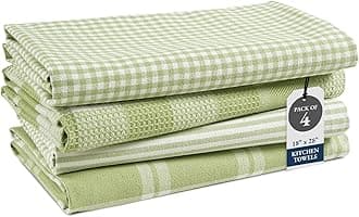 LANE LINEN Kitchen Towels Set - Pack of 4 Cotton Dish Towels for Drying Dishes, 18 x 28 , Kitchen Hand Towels, Absorbent Tea Towels, Dish Towels for Kitchen, Quick Drying Kitchen Towels - Sage Green