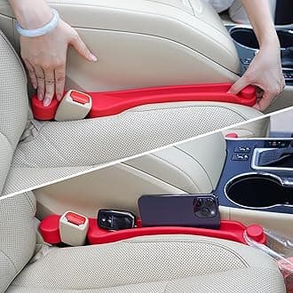 Car Seat Gap Filler Set of 2, Soft Foam Multifunctional Seat Side Gap Filler with Organizer & Hook Function, 3in1 Gap Stopper Universal Fit Car SUV Truck Fill The Gap Between Seat & Console