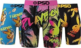 PSD Men's Playboy Bunny Boxer Briefs, Breathable Men's Underwear, Moisture-Wicking Fabric