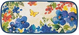 UPware Butterfly Floral Melamine Serving Tray, 15 x 6.5 Inch Rectangular Serving Platter, BPA Free Food Tray for Party Entertaining