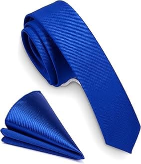 Fashion 1.58"（4cm） Solid Color Necktie and Pocket Square Sets For Men + Gift Box